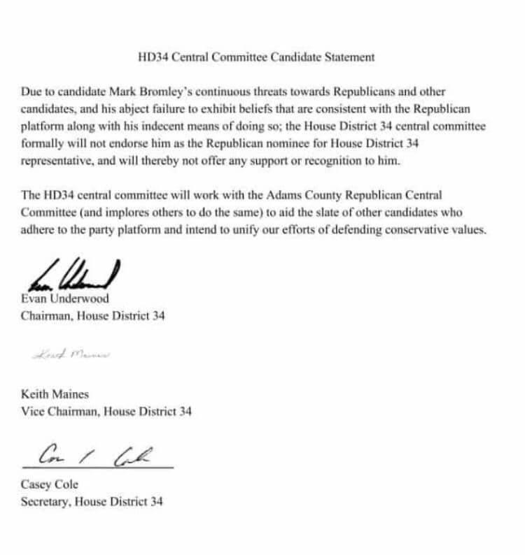 Statement by HD34 central committee